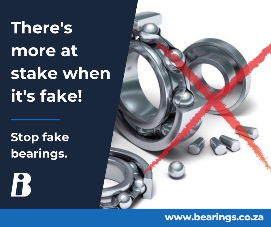 𝗗𝗢𝗡'𝗧 𝗙𝗔𝗞𝗘 𝗜𝗧...Don't become a victim of counterfeit bearings!  Downtime, consequential damage, reduced lifespan, poor performance and safety are just some of the dangers of using #counterfeitbearings, which are increasingly prevalent across the South African industry.