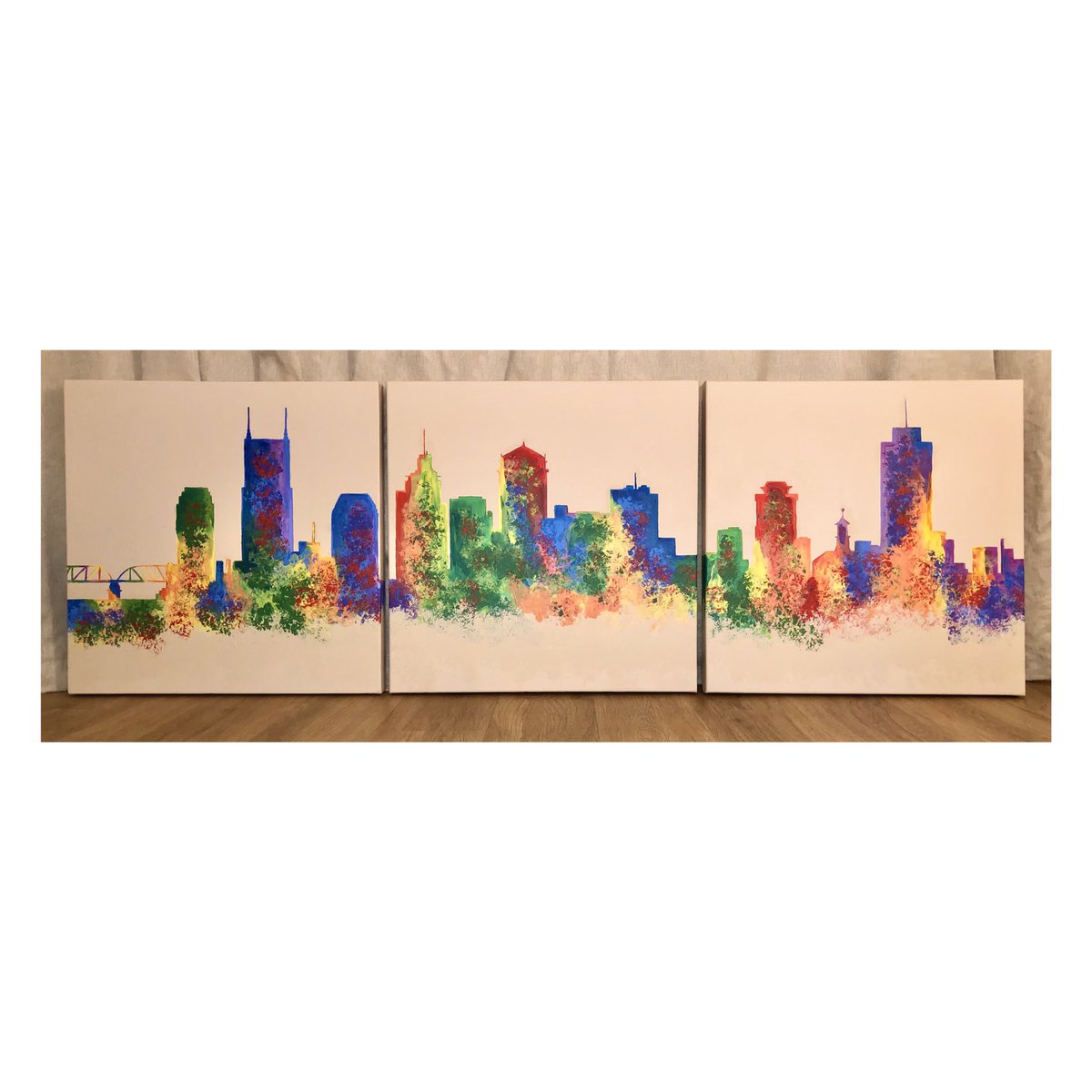 _katspaws_'s tweet photo. Nashville Skyline 🏙

Acrylic on three 50x50cm canvas 🎨

(Private commission) https://t.co/xmhDU7GF9V