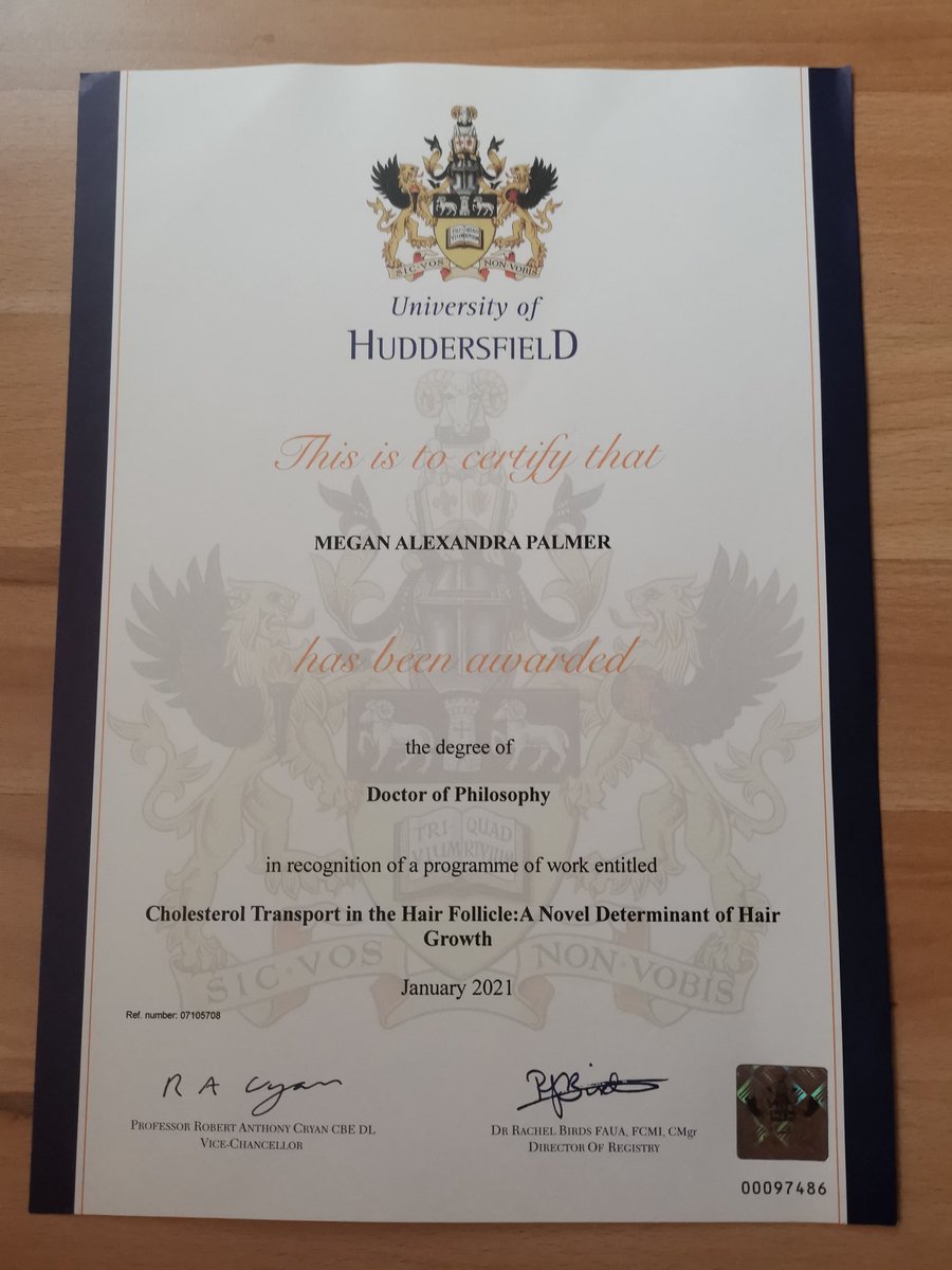 MeganAPalmer's tweet photo. Feels great that my PhD certificate arrived today! Now onto the next chapter... Can't wait to start my postdoc on Monday! https://t.co/SxaQvQVAq6