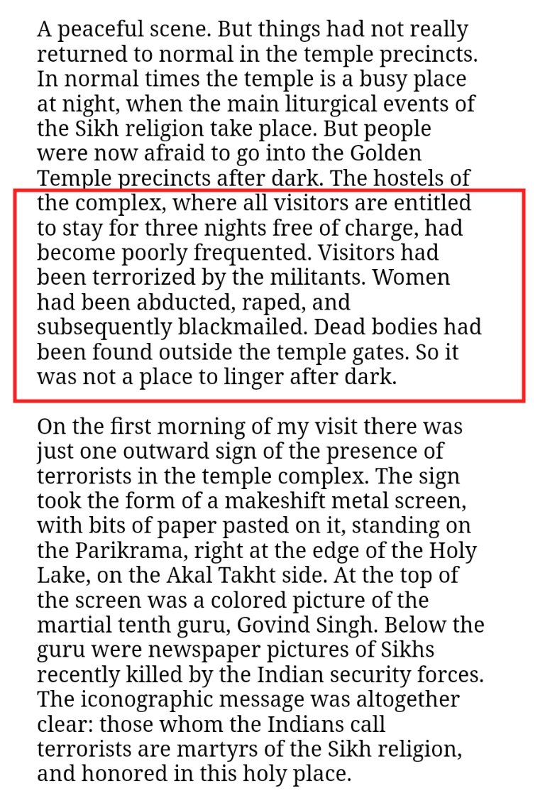 After operation blue star, Golden temple use to get few visitors. Most visitors were scared of the Mιlitαnts & they use to abduct & rαpe female visitors. Several bodies were found outside the temple gates, hence no one dared to visit Akal Takht those days. Shocking atrocities.
