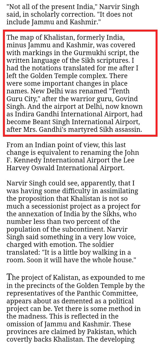 Map said Delhi will be renamed as Guru Govind Singh City & Delhi Airport will be named as Sant Beant Singh Airport. They omitted J&K, coz Paxtαn claims it & Paxtαn is the ally of Khαlιsταnιs in this battles against India.I always thought Khαlιsταn was Punjab, but this is serious
