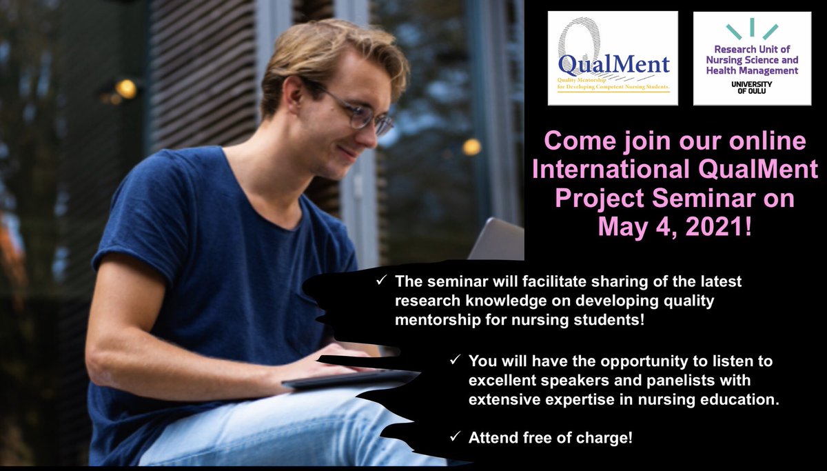 Sign up to attend the online International QualMent Project Seminar on May 4th! The seminar will be organized by the Finnish team @Terveystiede_OY 😀 We will share latest knowledge on #quality mentorship for #NursingStudent’s. Registration: oulu.fi/healthsciences…