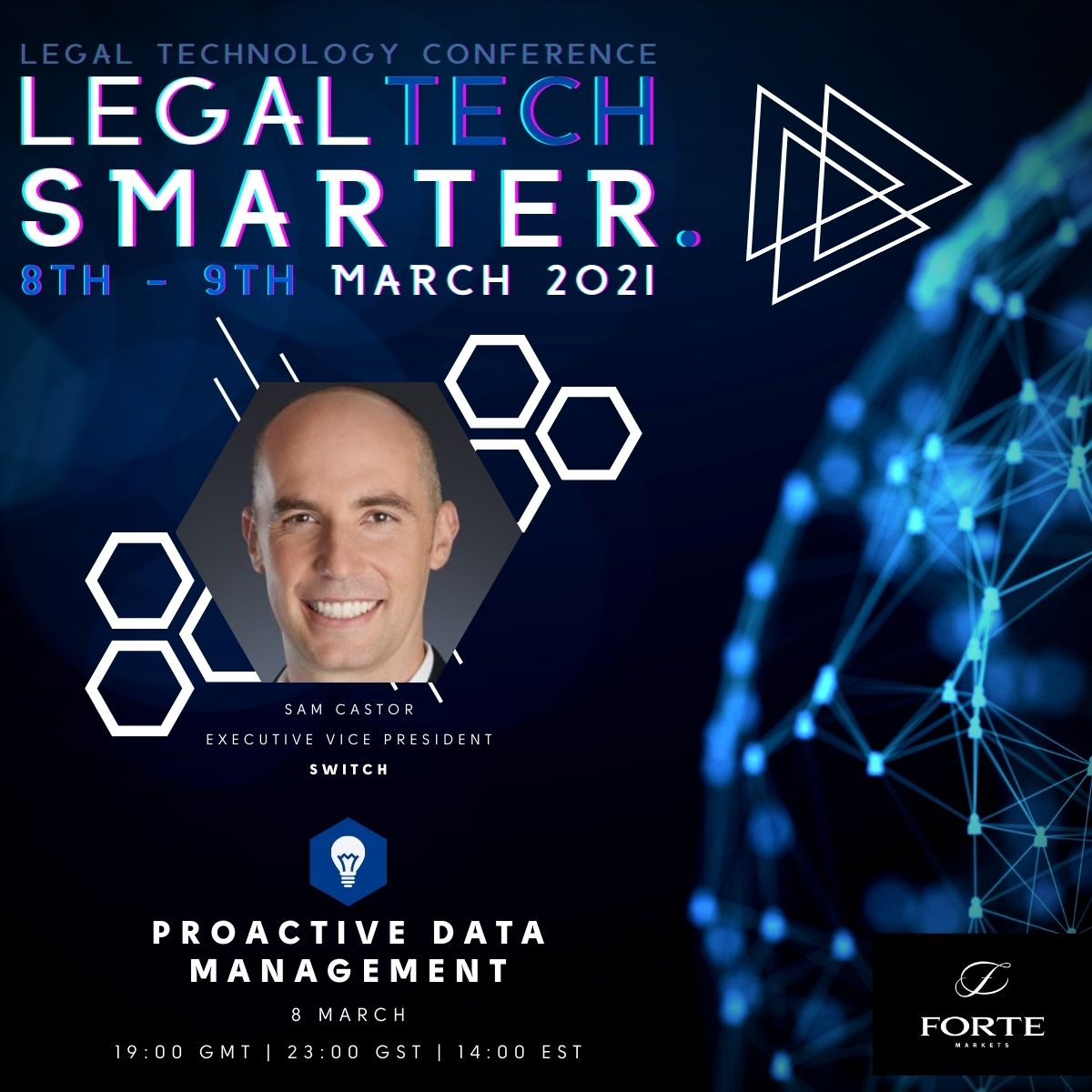 Sam Castor, Executive Vice President of Policy at <a href="/Switch/">Switch</a> will be joining us at #LegalTechSMARTER to share on 'Proactive Data Management'.

Register Now: zcu.io/hvw9
Early Bird Ends 12th Feb