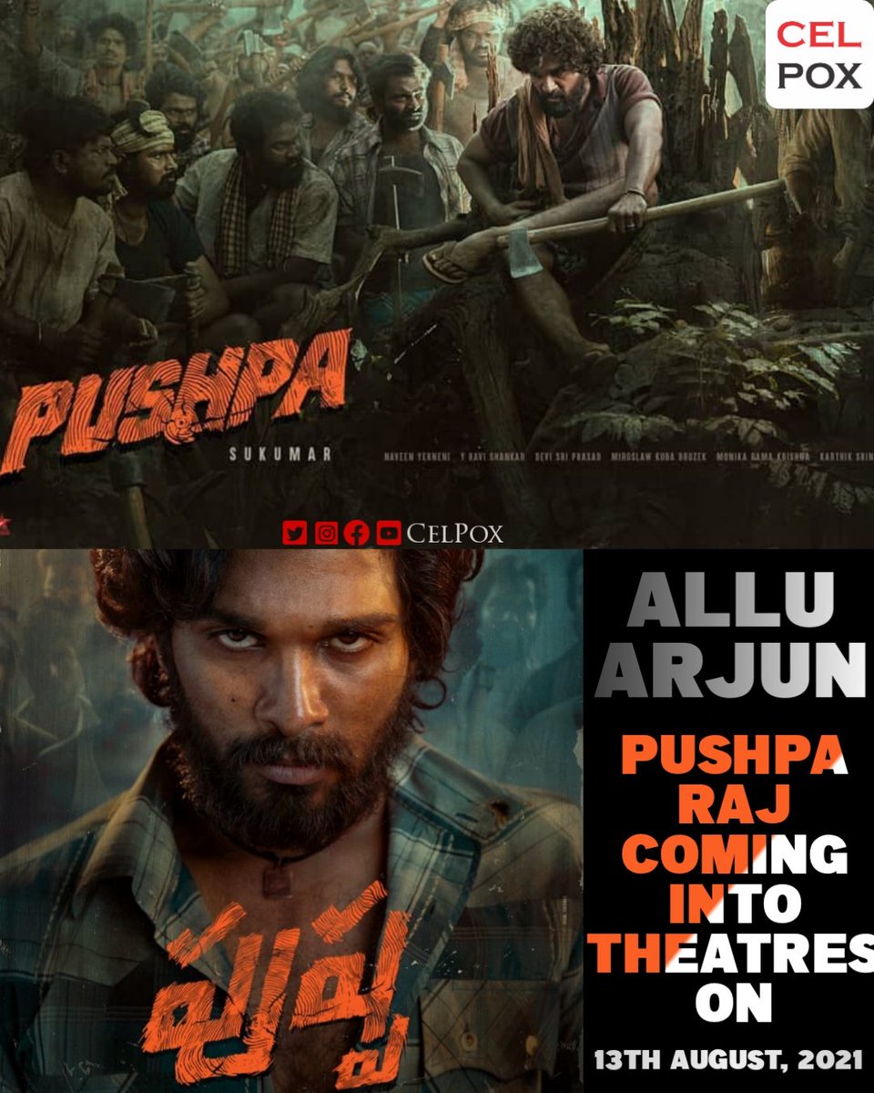 celpox_com's tweet photo. #PushaMovie Set To Releasing on 13Th August, 2021 in Theatres.
Follow @celpox_com
For Cast &amp; Crew 👇
https://t.co/VQ1KZ8kdAC
.

#alluarjun #rashmikamandanna
#vijaysethupathi #prakashraj #vennelakishore #sukumar #mythrimoviemakers #devisriprasad #dsp #jagapathibabu https://t.co/FOfT20MJKt