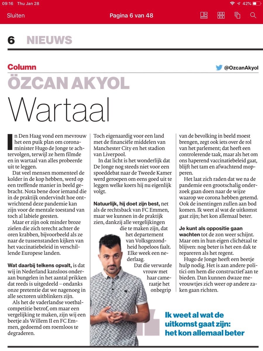 robbertfaas's tweet image. En weer een rake column van @OzcanAkyol. Overheden maken beleid, maar zouden moeten kunnen concluderen dat ze hulp nodig hebben als het gaat over (complexe) organisatie, logistiek en inkoop...
#vaccinatietempo #coronavirus