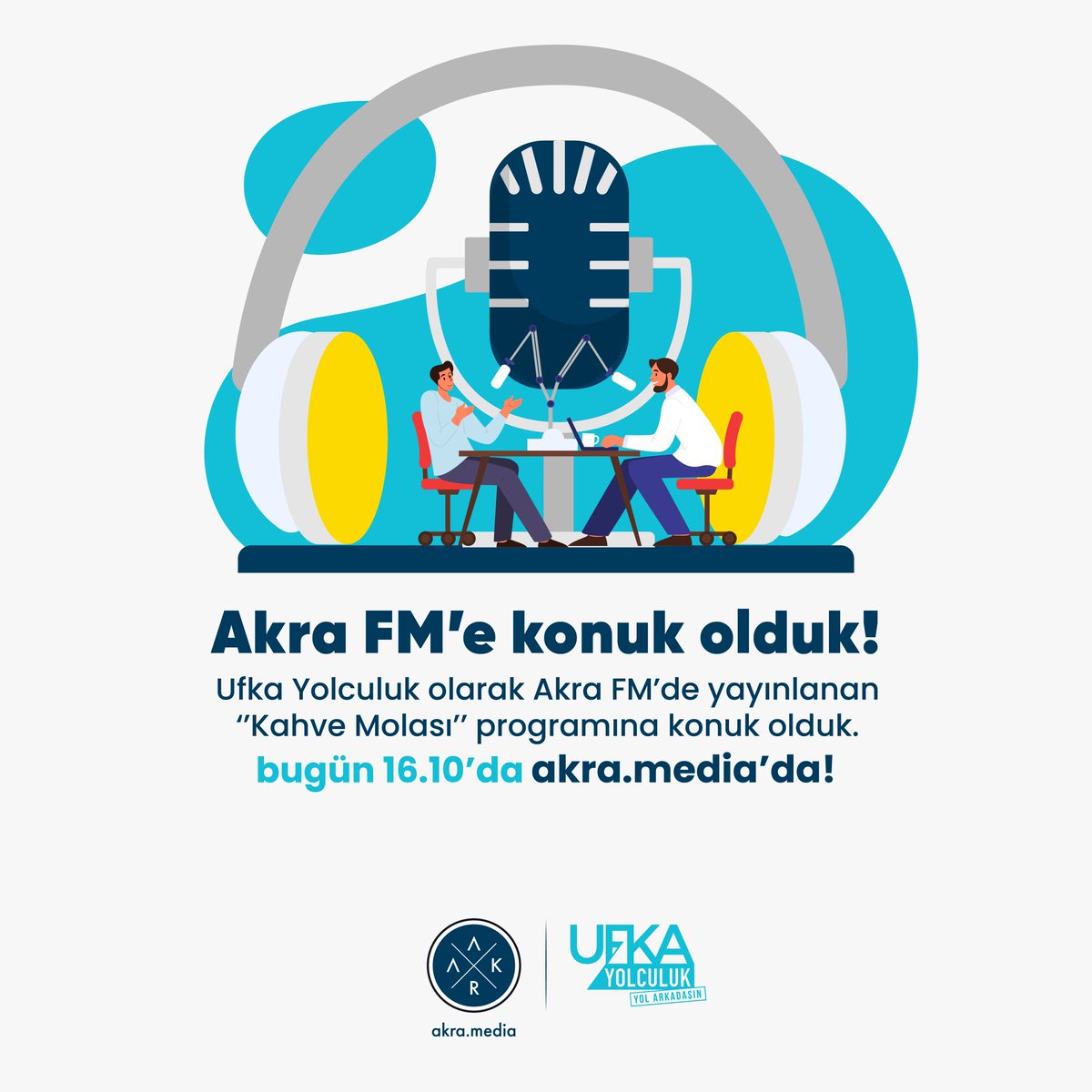 Akra Fm'le evinize konuk oluyoruz. 📻 

Bugün saat 16.10'daki "Kahve Molası" programını kaçırmayın!

Yarışmamıza kayıt için: ufkayolculuk.com 

#UfkaYolculuk9 #SağlıklıYaşam