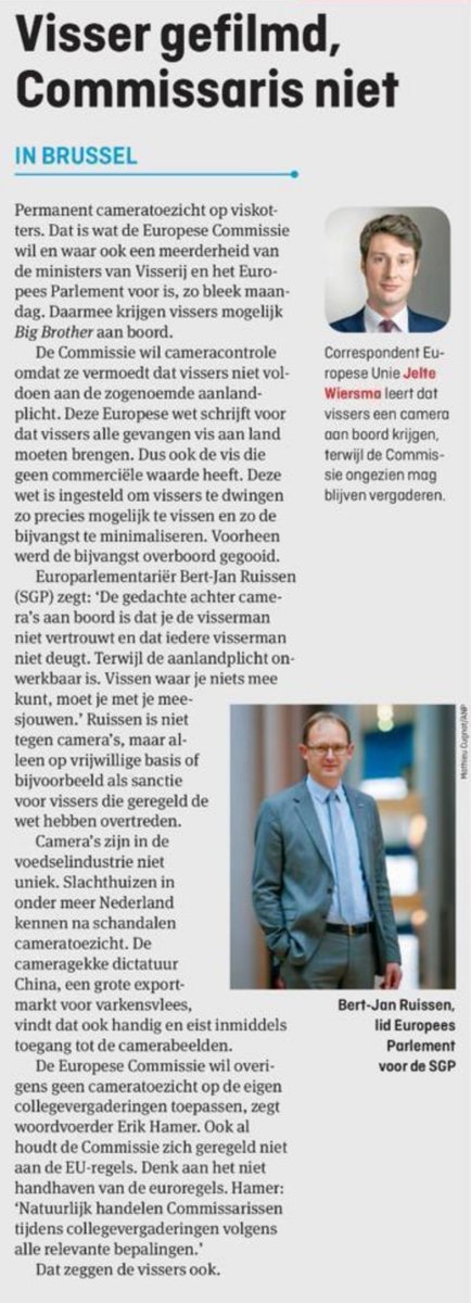 Vissers zeggen 'Nee!' tegen #cameracontrole op zee. Doorvoeren Big Brother-toezicht is de druppel in de woede-emmer. Tot hier en niet verder #EU. Onze privacy is heilig. Kappen met die ongein. Ga maar 24/7 EU-ambtenaren, EU-politici, lobbyisten en milieuactivisten filmen.