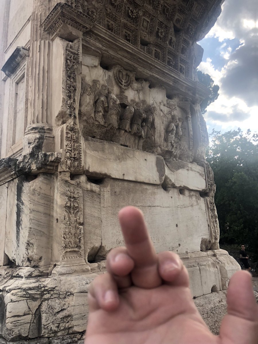 In fact I have an *obligation* to stop excusing anti-Semitism in struggling communities just because the last 75 years in the US have been pretty good for the Jewish community. To us, 75 years is the blink of an eye in our long history.Here I am “saluting” at the arch of Titus.