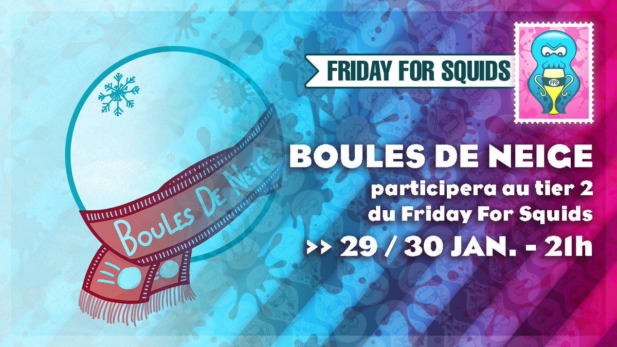 FridayForSquid's tweet photo. Equipe récente aux performances prometteuses, Boules de Neige se joint au tier 2 pour ce #FFSJanuary !
#Splatoon2 https://t.co/zuKfmHJMmS