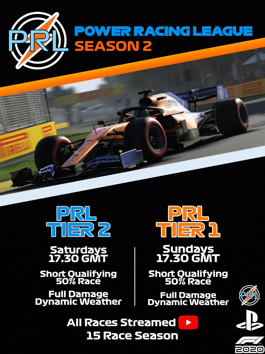 PRLStream's tweet image. Join our F1 2020 ps4/ps5 league!

Note : Tiers are undecided, contrary to this poster.

discord.gg/ATgrKFY