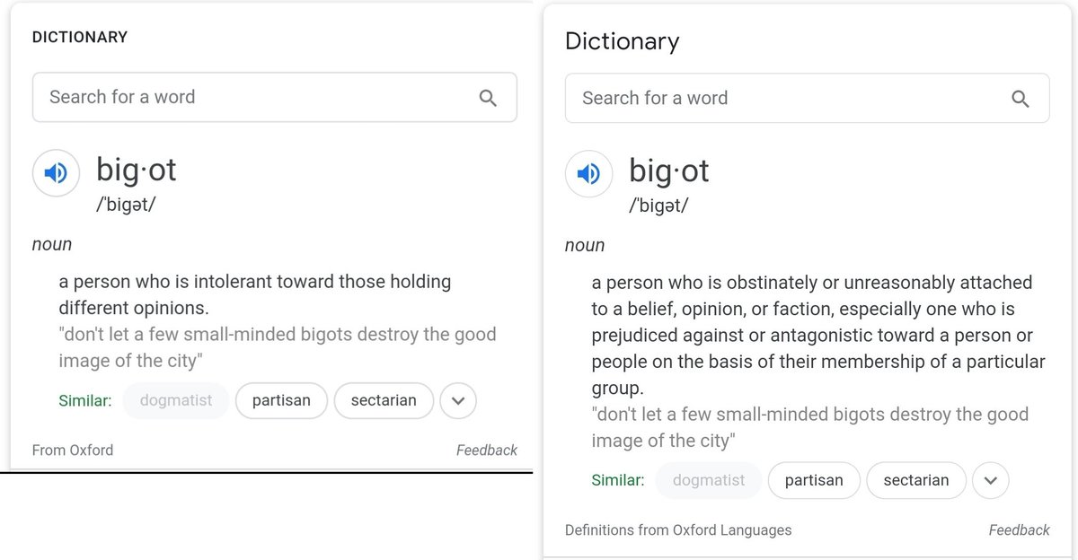 17/1. Merriam Webster changes the definition of "sexual preference" in order to make an accusation by Mazie Hirono look right2.  http://Dictionary.com  redefines the term "court-packing" to help obscure a plan to expand the Supreme court3. Google Redefines the word "bigot."