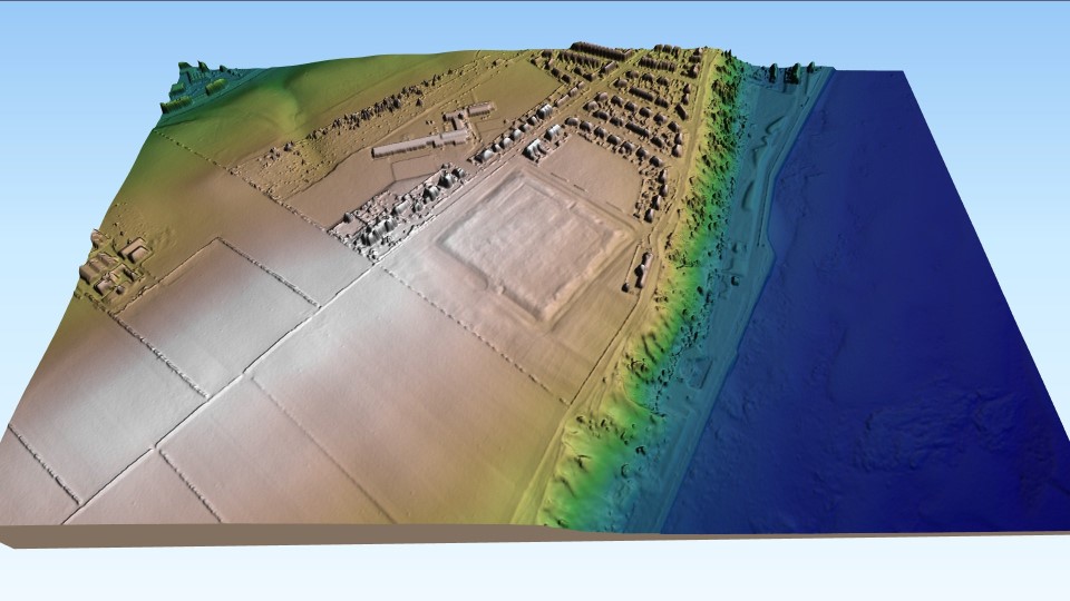 The  #Roman coastal fort at Maryport  #Cumbria survives today as a prominent earthwork platform, as these beautiful LiDAR images processed by  @Phil_M_Barrett in 2020 and  @MarkWalters_ in 2016 clearly show #RomanFortFriday