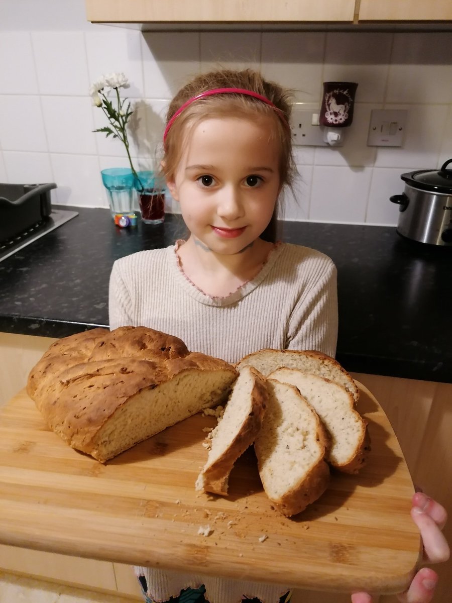 HDenew's tweet photo. @FoxHill_Primary  Eloise Yr 3 enjoyed kneading her chedder cheese and onion bread dough last night.  In her words "It's soooo good your mind explodes inside your head!" #coxellskitchen https://t.co/wp5QQsWYqd