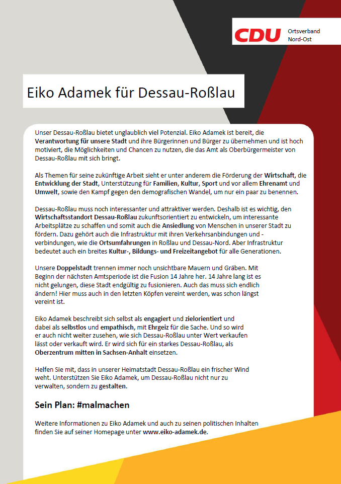 JU_DESSAU's tweet photo. Recht hat der Ortsverband. #malmachen #heimatmitherz @EikoAdamek @JUDESSAU @CDU_Dessau https://t.co/86BdzAzvid