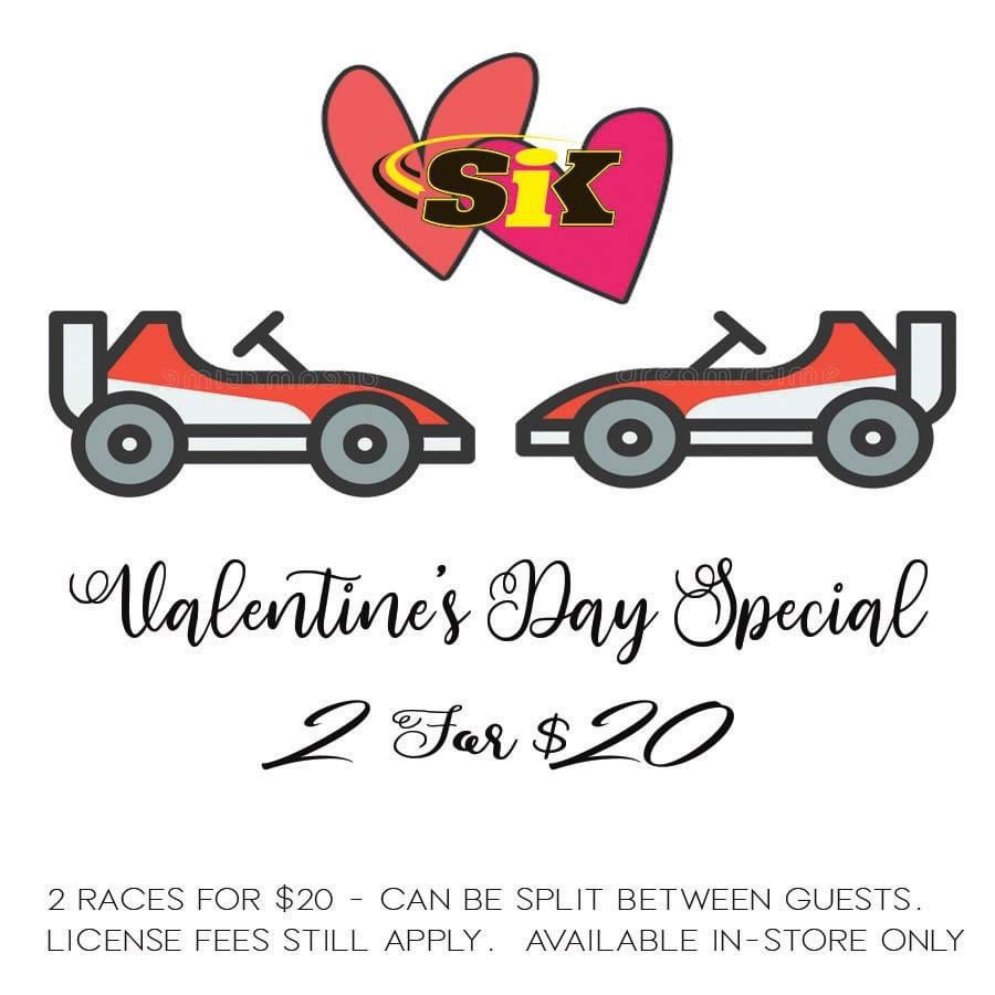 Valentine's Day Special

Valid in-store only on Feb. 14, 2021. Can be split between guests. License fees still apply. Cannot be combined with any other offers.