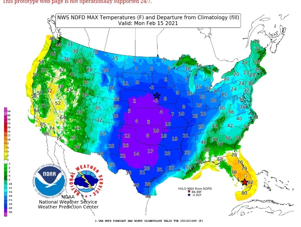bkhurley2's tweet photo. DFW's normal high/low this time of year is around 60°/38°F. Monday's high is expected to be 17°F, or 43° below normal. The low Monday night of 7°F would be 31° below normal. For about 30 hours Mon-Tue temps in the DFW area will average in the low teens. Brrr! 😮🥶 https://t.co/K9gyW1z37B