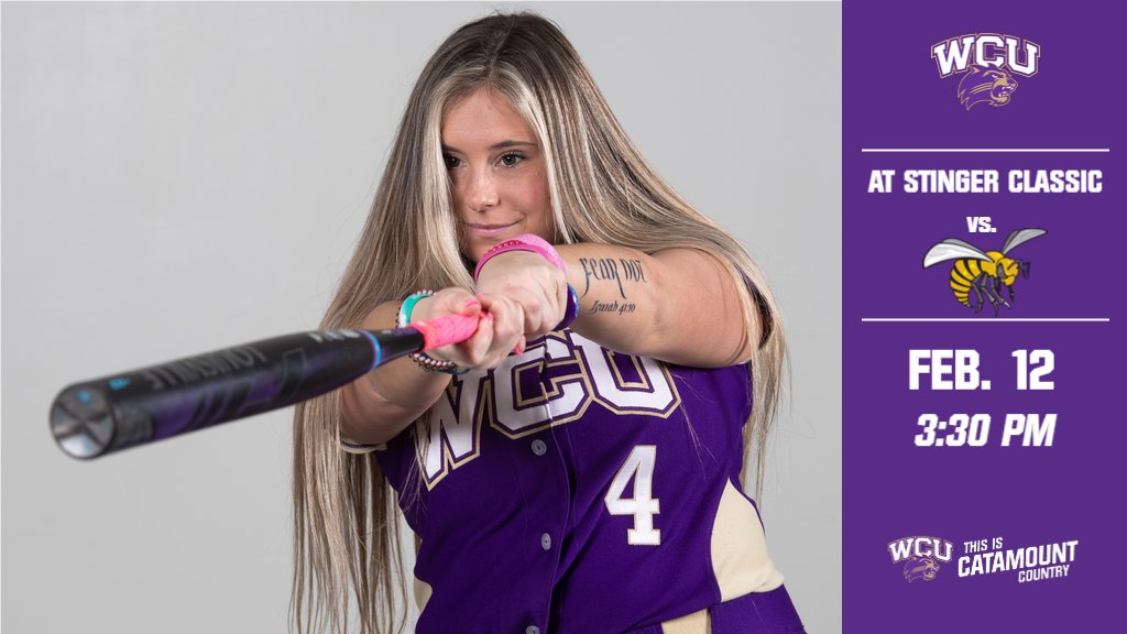 🥎GAME DAY🥎
<a href="/CatamountSB/">Western Carolina Softball</a> at Stinger Classic
📌Montgomery, Ala. 
⏰3:30 PM
 at <a href="/BamaStateSB/">Alabama State Softball</a> 
💻 <a href="/YouTube/">YouTube</a> - bit.ly/3qakbfy
📊bit.ly/3aSOmS7
#⃣ #CatamountCountry
➡️Follow in-game updates on softball Twitter.