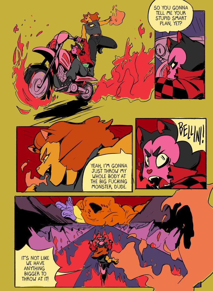 dirtcup_comics's tweet photo. #3 Molotov Cocktails

Comic about Strawberry Daiquiri and Peach Bellini, two traveling dudes in love who fight monsters with their cool fire powers. Monster Of The Week style thing. https://t.co/7ZsSvYh5RI