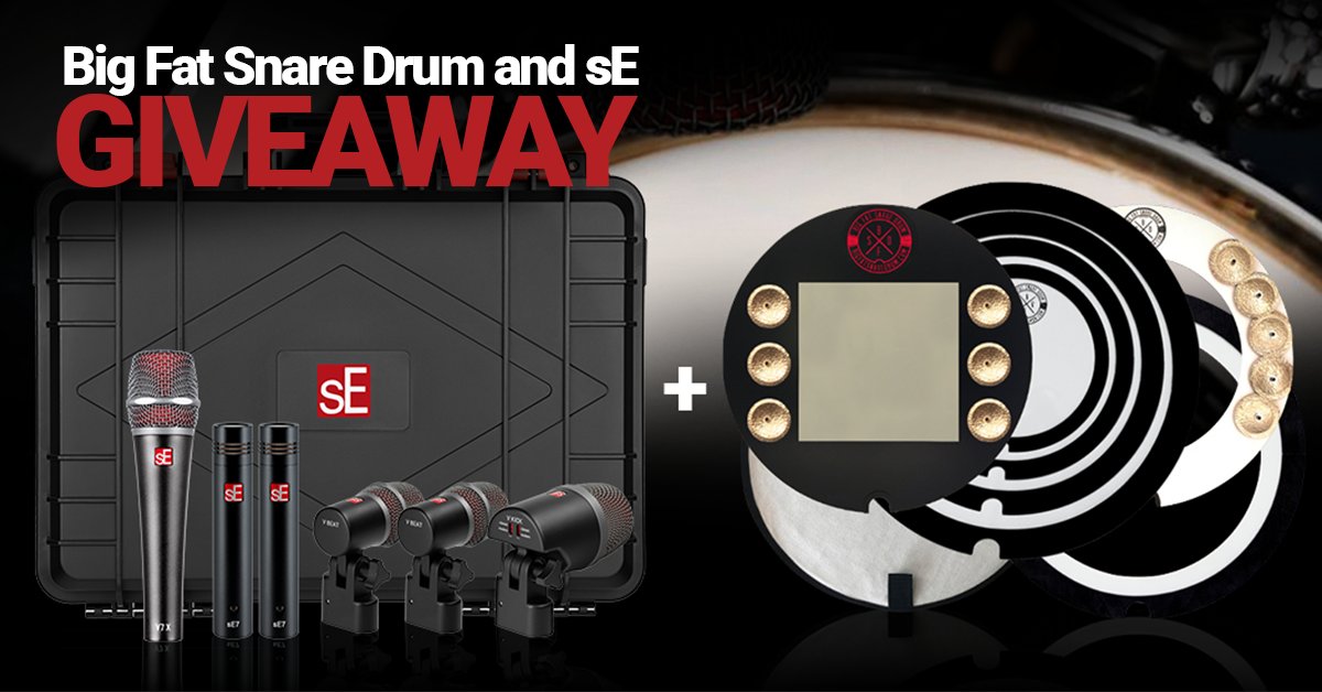 We've teamed up with our good friends at Big Fat Snare Drum for our latest GIVEAWAY! Enter today to WIN a BFSD STUDIO PACK BUNDLE and V PACK CLUB drum mic set ($799 Value).

Join the drawing, simply fill out the entry form: giveaway.seelectronics.com

#sEmics #giveaway #drumlife