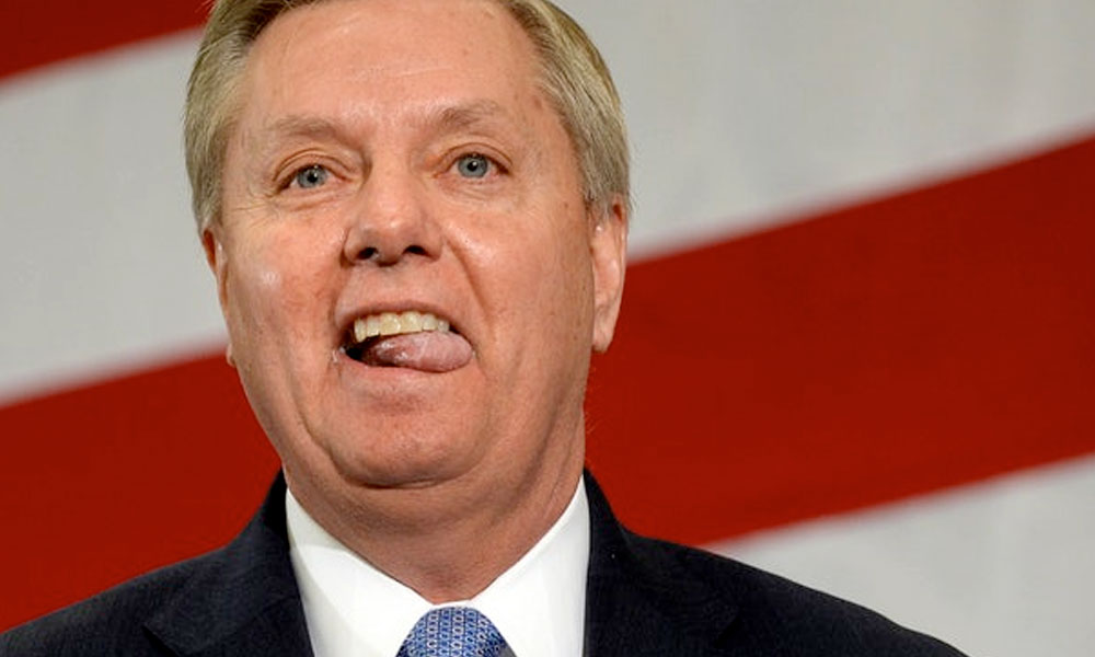 00000weeeee's tweet photo. @hmitchell @LindseyGrahamSC #Lindsey Graham mouth is the SAME as Trump's A$$! There is always $HIT in or $HIT out. https://t.co/wwo76d5JRB