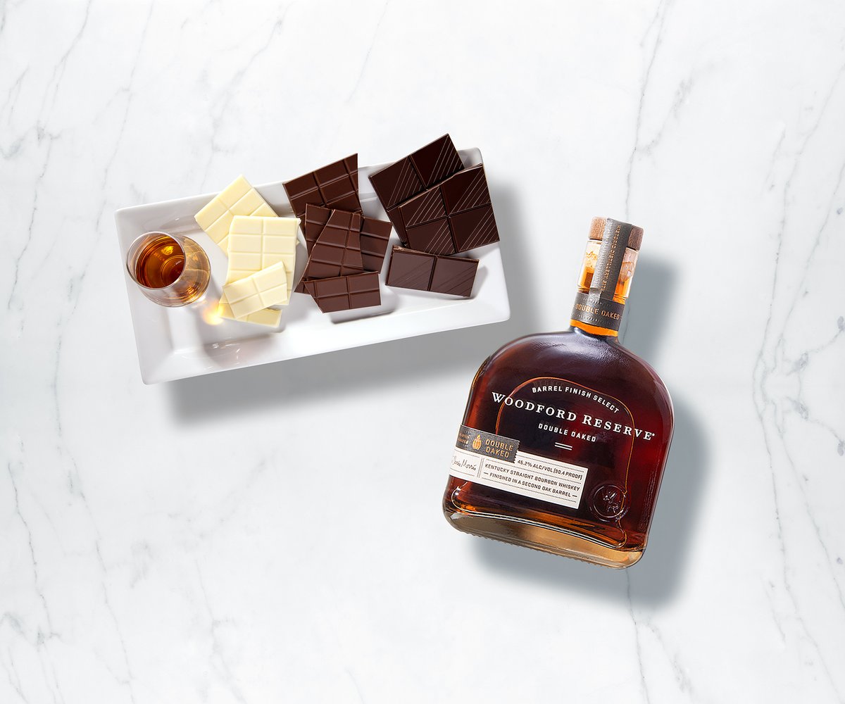 Woodford Reserve Double Oaked + Chocolate. 
