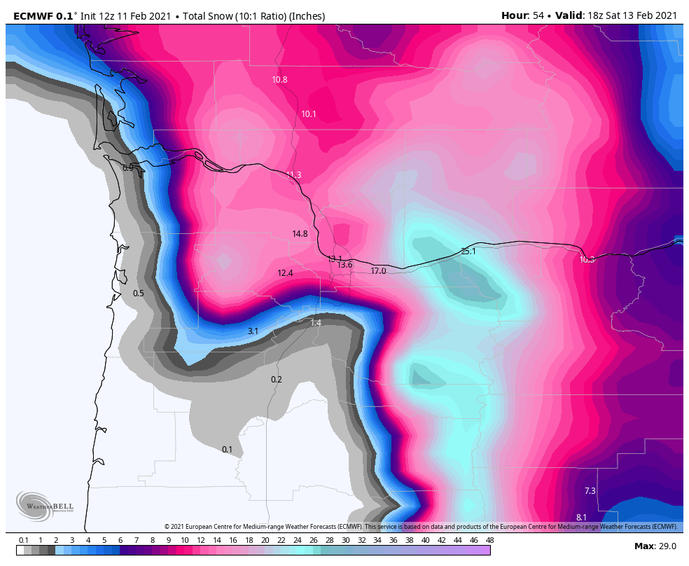 MarkNelsenWx's tweet photo. We still anticipate 5-10pm freeze-up of metro area. Will turn messy DURING the commute. Consider heading home next few hours. 
 Turning from liquid rain to mainly snow between 1-4pm as cold layer deepens overhead.  Midday @fox12oregon weather blog post: https://t.co/71ifW8nshk https://t.co/opb9f7oWRG
