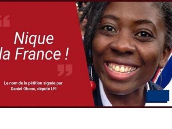La  @Deputee_Obono, enfin, dans toute sa splendeur avec son profond respect pour le pays qui la paye et la nourrie...
