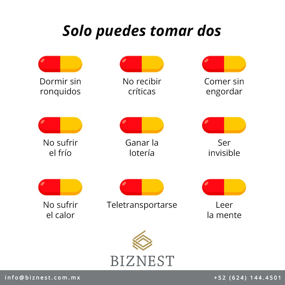 OficinasBiznest's tweet image. ¿Cuáles tomarías? 🤔🤩
.
.
#Biznest #comersinengordar #ganarlalotería #teletransportarse #SerInvisible #CaboSanLucas #LosCabos