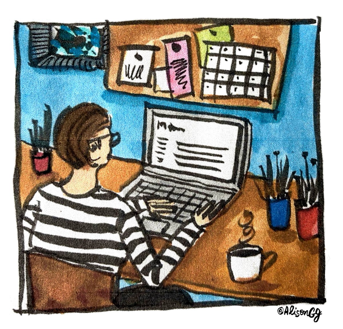 AlisonGJ's tweet photo. Tonight I start teaching a writing course at @UofTSCS. 3681 is for students who want to get better at the strategy and mechanics behind writing persuasive digital content. Everything starts on the page: blogs, videos, pods, infographics, ebooks and more. #ScribbleScribble https://t.co/aSfI9RFets