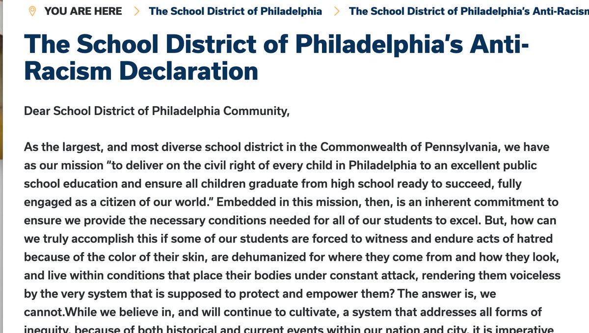 In recent years, the entire Philadelphia public school system has embraced the philosophy of “antiracism.” Last summer, the superintendent released an Antiracism Declaration promising to “[dismantle] systems of racial inequity” and implemented racially-segregated programs.