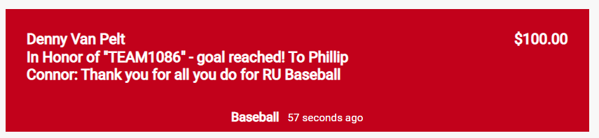dvp44baseball's tweet photo. @Highlander_Club Big shout out to Phillip Connor of Radford for his tremendous support of @RadfordBaseball and the @ru_athletics program. #RiseAndDonate #Team1086 #1stGoal✔️ #PhilC⚾️🙌 https://t.co/GKek8xXzqr