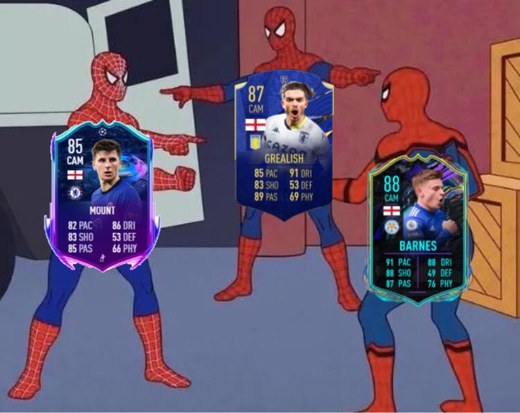 siuuuuuuuuuuu13's tweet photo. How many more English CAMs are EA gonna release😂 #FIFA #Fifa21 #FUT21 #Fut #FUT #EAsports #EA #FUTchamps #FUTchampions #Ultimateteam #EnglishCAM #Futfuturestars #Futurestars #Masonmount #Harveybarnes #Jackgrealish https://t.co/hNey3IbTJ1