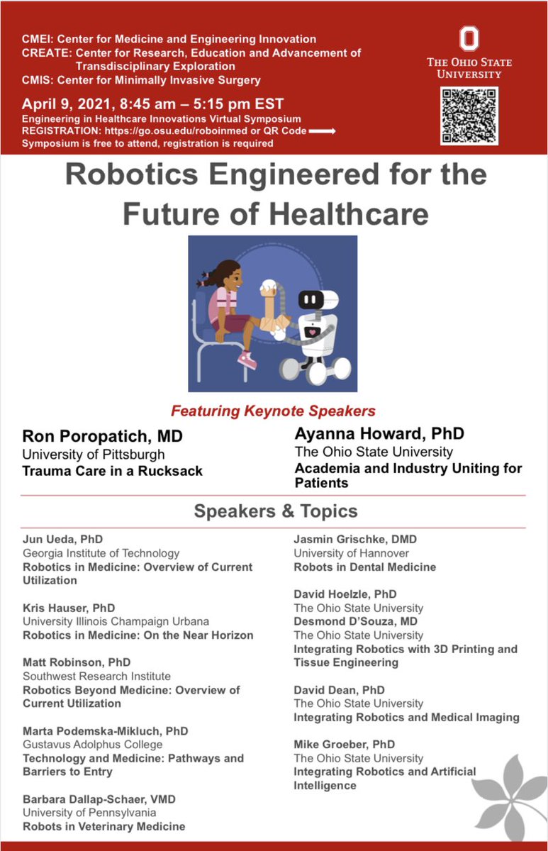 Alberto E Revelo (@aerevelo) on Twitter photo ‘Robotics In Healthcare Virtual Symposium’ on April 9th, 2021 info and registration here👇🏻👇🏻 👇🏻 . This is a free educational event! <a href="/wooperson/">jack wooperson</a> <a href="/OSUWexMed/">The Ohio State University Wexner Medical Center</a> Join us! ‘Robotics In Healthcare Virtual Symposium’ on April 9th, 2021 info and registration here👇🏻👇🏻 👇🏻 . This is a free educational event! <a href="/wooperson/">jack wooperson</a> <a href="/OSUWexMed/">The Ohio State University Wexner Medical Center</a> Join us!