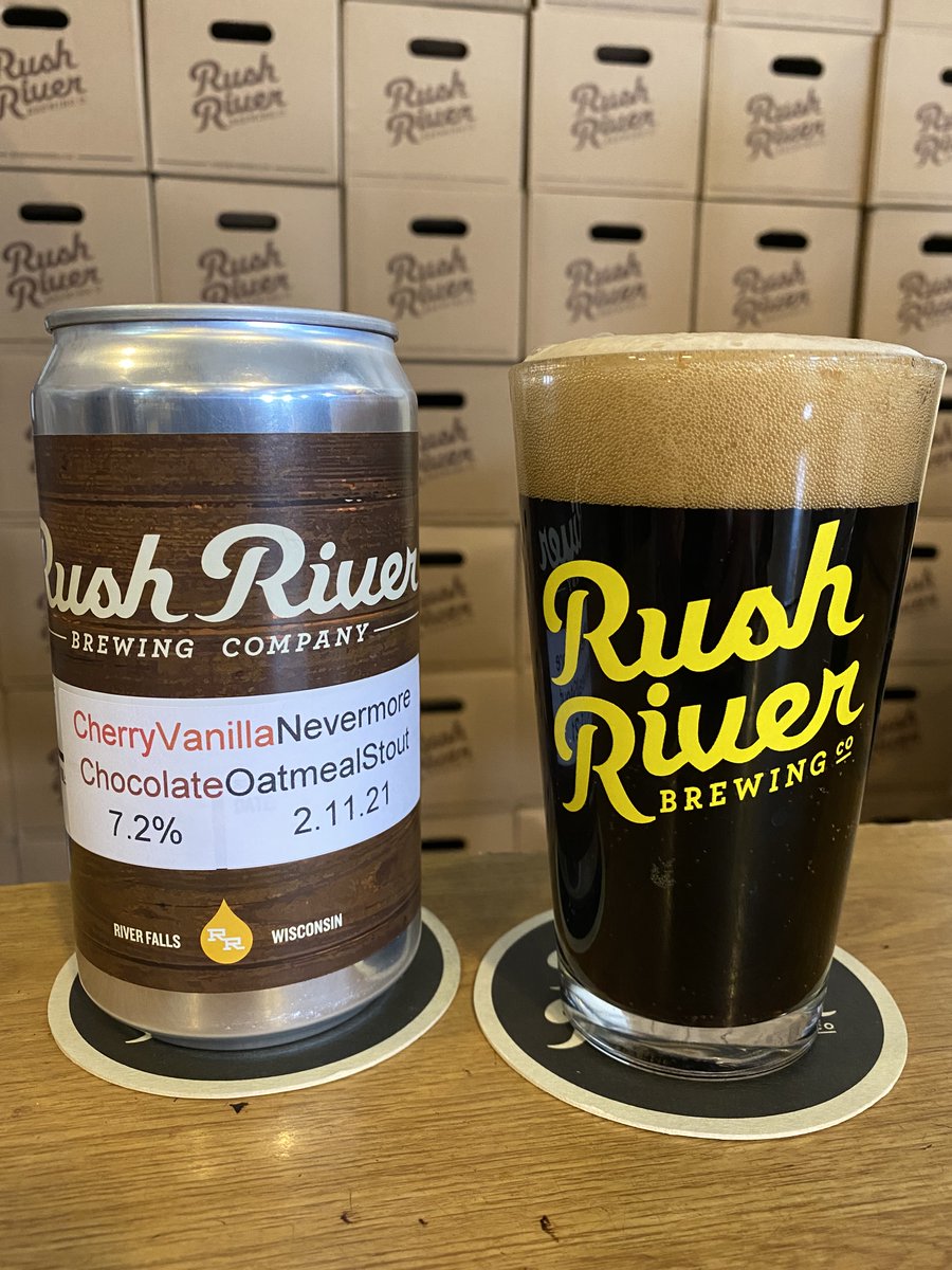 rushriverbeer's tweet photo. Our brewers are spreading the love with two new infusions over the next two days. Today Cherry Vanilla Nevermore Stout goes on tap, and will also be available in Silos! https://t.co/nxILNX2oZH