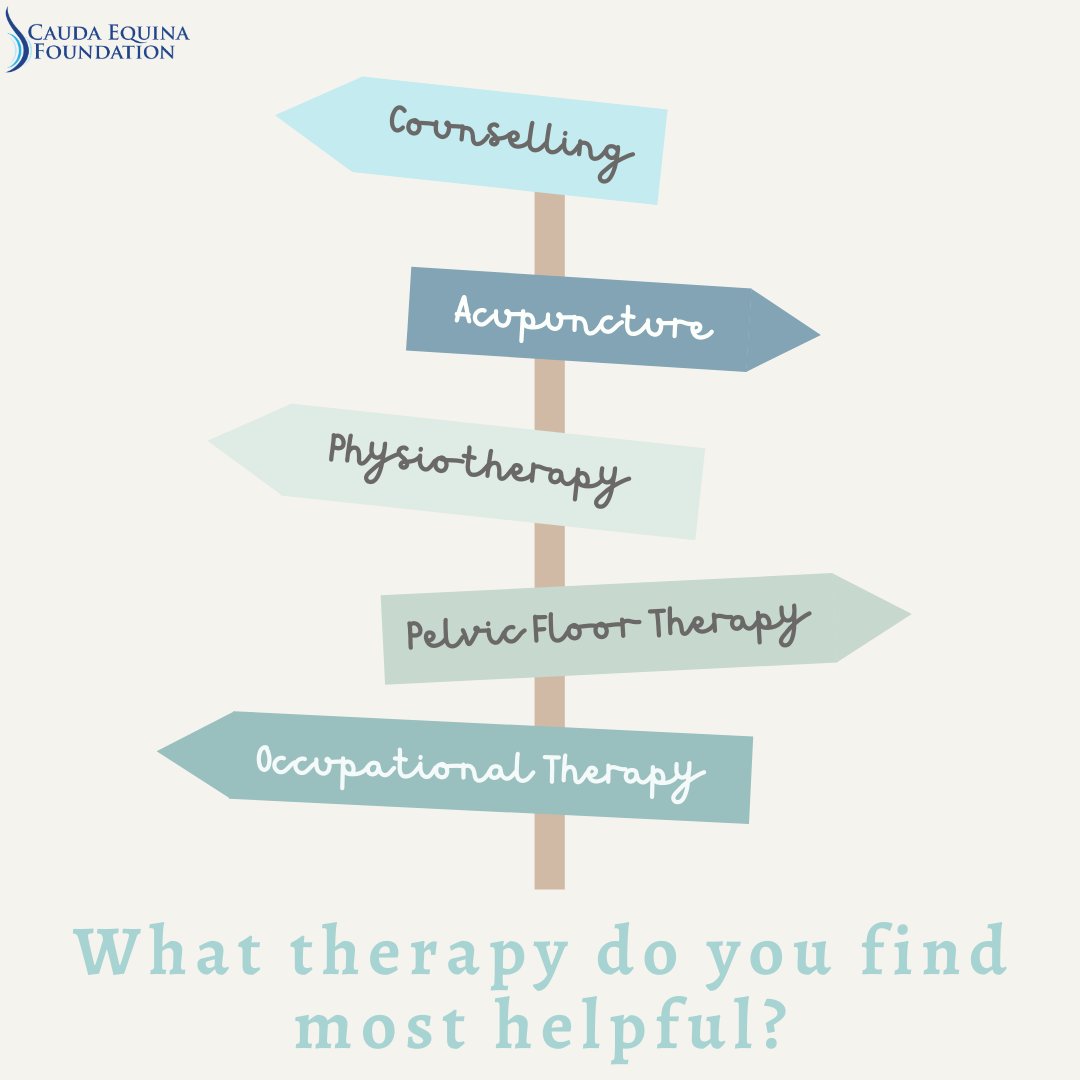The treatment path and recovery plan can look very different between CES members. What therapy have you found the most helpful? Has it been a combination of multiple therapies? 

#CaudaEquinaSyndrome #CaudaEquinaFoundation #CES #CESWarrior #CEF