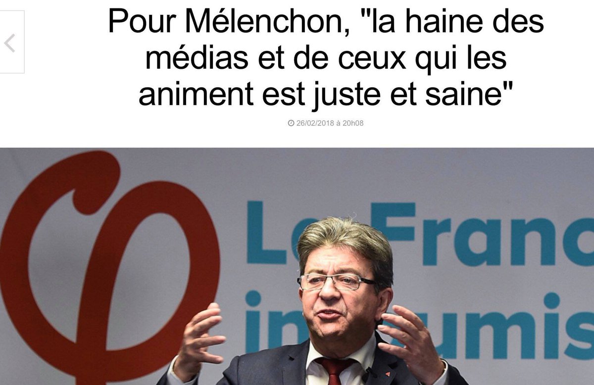  @JLMelenchon et son rapport avec les médias.Comment dire ? Ça dégueule dessus mais c'est du "Je t'aime moi non plus"...
