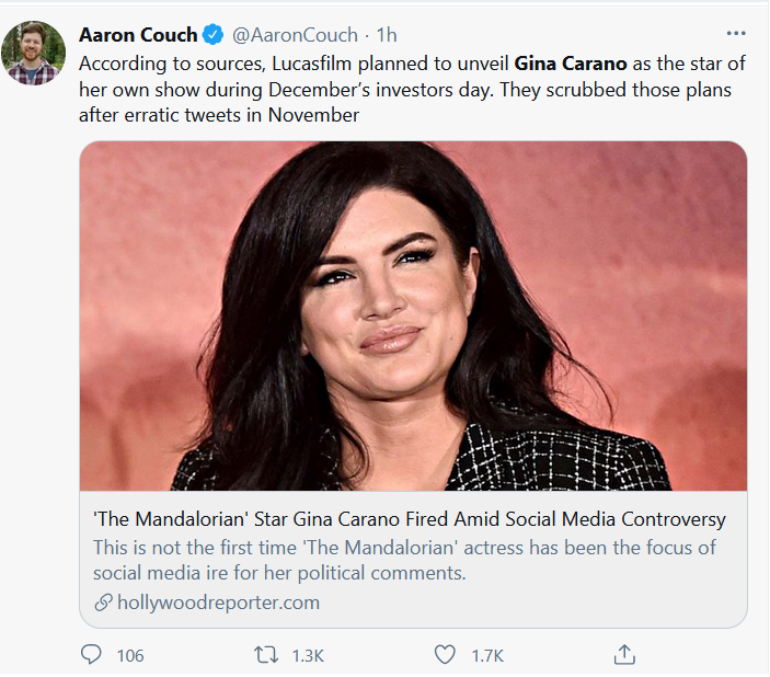 1/Yesterday we found out  @ginacarano was fired from Star Wars over Social Media postsLots of people talk about cancel culture, but so far no one has given a serious account of exactly what cancel culture is, where it comes from, and how it worksSo, Cancel CultureA Thread