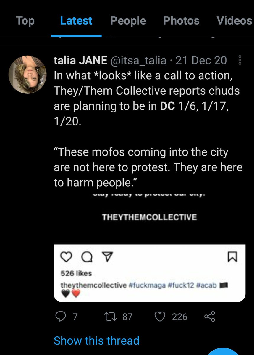 1. Call to action for DC 12/21 by a so-called "reporter."