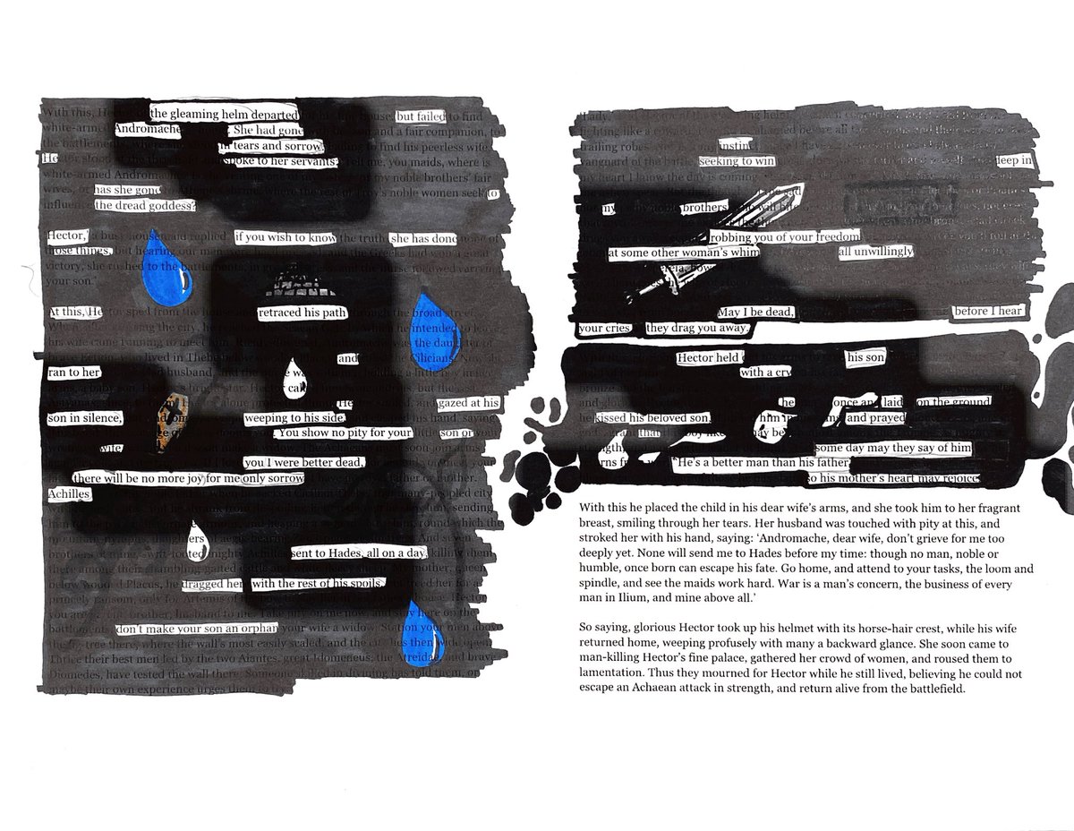 MeredithLicht's tweet photo. So proud of my kids’ #blackoutpoetry from #theiliad #classics #ftw https://t.co/YgjHZ2uLnR