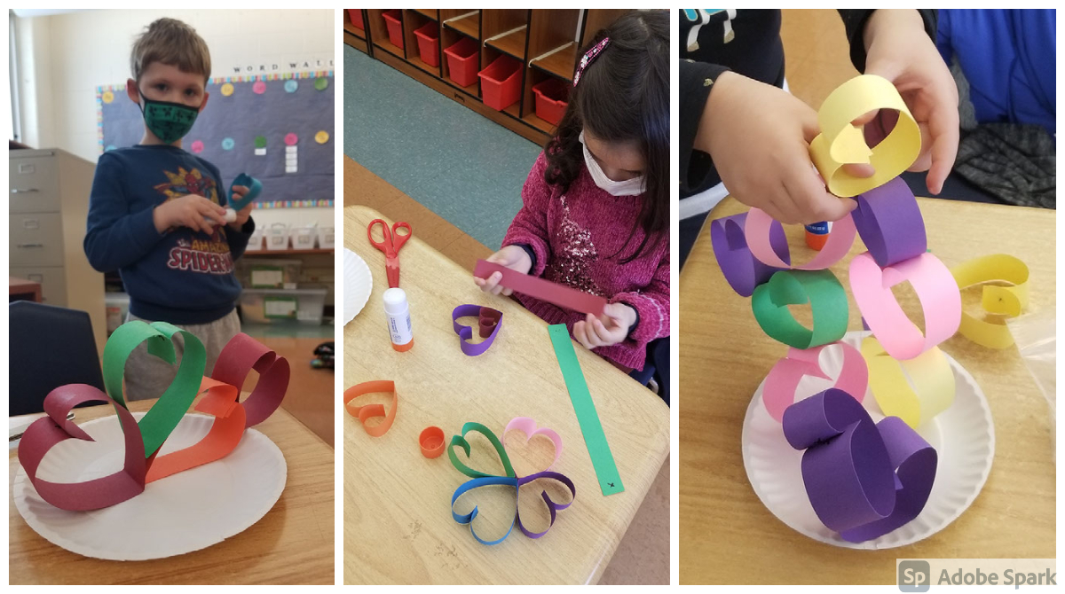 StemEmk's tweet photo. Our K-2 students wholeHEARTedly engaged in some Val-themed STEM challenges! K worked on fine-motor skills by making heart chains. 1st built their heart sculptures. 2nd made Thaumatropes/Spinners as gifts for <3d ones. #STEM #STEM4Them @EWRSDK12 #ValentinesDay @NicoleFoulksEMK https://t.co/QBtEzqGGv1