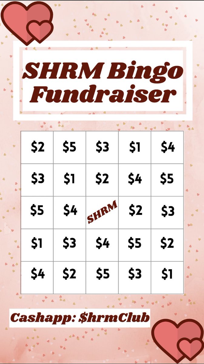 SHRM Bingo Fundraiser!💌