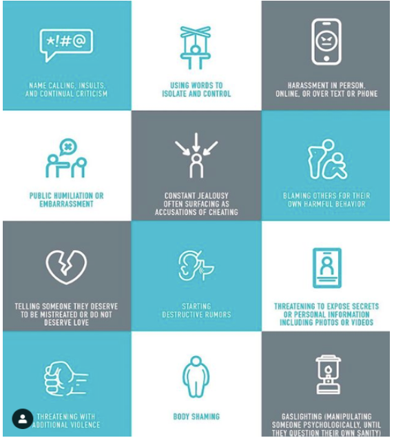TheJHF's tweet photo. A reminder from @NOMOREorg: Do you know the signs of verbal abuse? Gaslighting, constant jealousy or threats, name-calling, body-shaming—these are all ways a person can use words to harm &amp; control an intimate partner. #NOMOREVerbalAbuse https://t.co/0ZqIxzkePJ