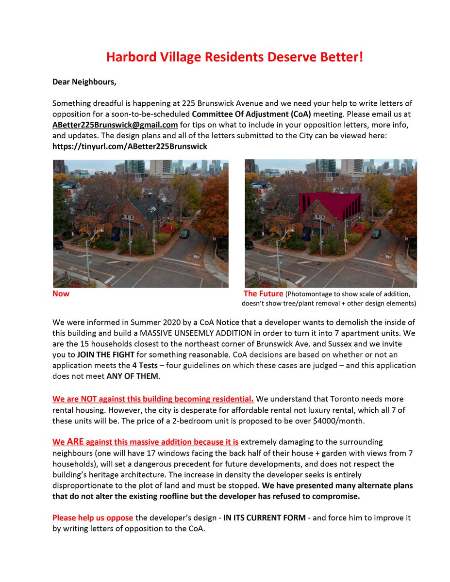 I write often about the need to add big new buildings in central Toronto. Why? Because privileged neighbourhoods like  @HarbordVillage fight new growth relentlessly and shamelessly. 1/  #Topoli