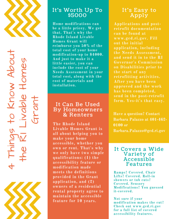 Tune in on our FB page for a live information session with Alyssa Gleason from <a href="/RI_Disabilities/">RI Governor's Commission on Disabilities</a> to learn everything you need to know about the RI Livable Home Modification Grant - a resource that helps RI'ers enhance the accessibility of their residence
facebook.com/events/4716272…