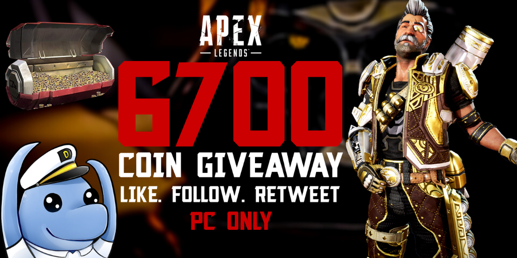 Hey everyone I'm giving away 8 codes for 6700 Apex coins each! To enter the giveaway like this post, retweet it, and follow me for a chance to win! These codes are for PC ONLY. The giveaway ends Feb 14th!