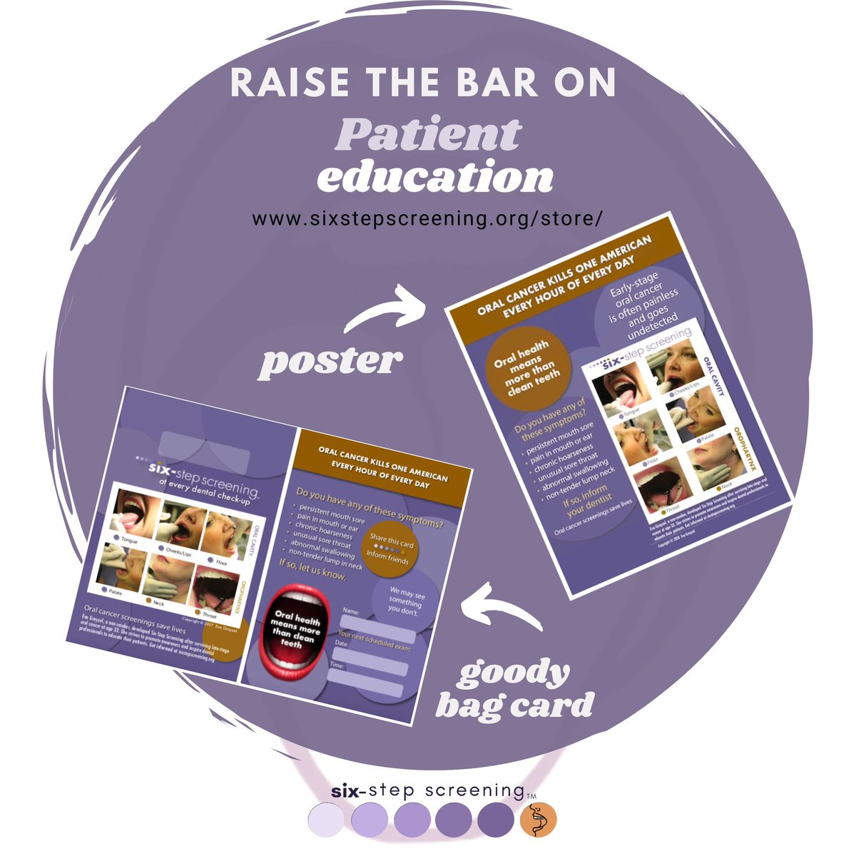 6StepScreening's tweet image. Oral Cancer Awareness Month is around the corner. Join Six-Step Screening in raising awareness about oral cancer. Posters, goody bag cards and self exams cards available in the store. Together we can save lives! #oralcancer #educateyourself #Healthliteracy #allcancersmatter