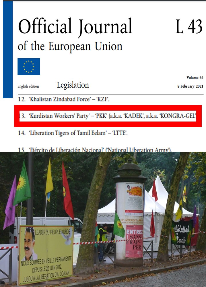 Cojep_inter's tweet photo. 🇬🇧While the #PKK was on the list of #terrorist organizations of the #European Union, the terrorist propaganda carried out for years in front of the #Council of #Europe in #Strasbourg must be prevented.
#CoE #Strasbourg #Prefet67 #European_Union https://t.co/my44bPXeEa