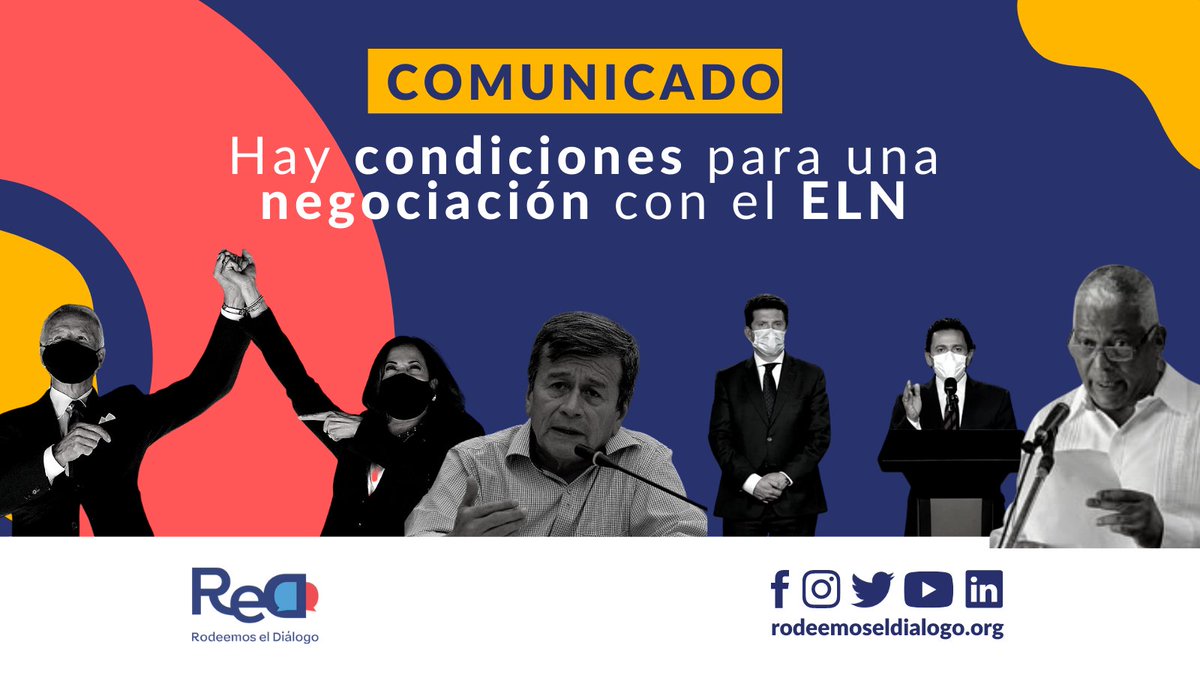 ⚠️ Desde Rodeemos el Diálogo expresamos que hay condiciones para una negociación con el #ELN. La situación humanitaria en los territorios con presencia del ELN es crítica. Hoy es más urgente que nunca un proceso de paz. 

Nuestro comunicado completo acá 👉🏼 bit.ly/2Z5Tw7B