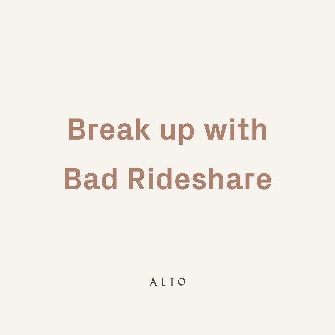 RideAlto's tweet photo. This Valentine’s Day, it’s time to BREAK UP WITH BAD RIDESHARE. Tell us why you need a break from other rideshares and we’ll send you $10 for your new favorite ride, Alto. #ridealto https://t.co/WQE8cCQ7U8