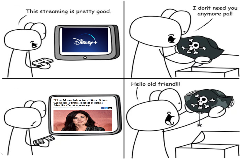 QuaccLord's tweet photo. *pirates of the Caribbean theme* #istandwithginacarano #canceldisneyplus #CancelDisney https://t.co/6mhxAGbKbT